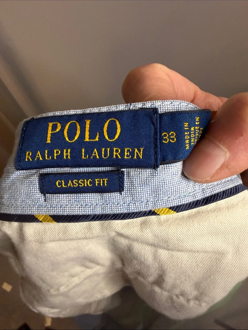 Ralph Lauren Polo Madras Linen Shorts Classic Fit Size 33